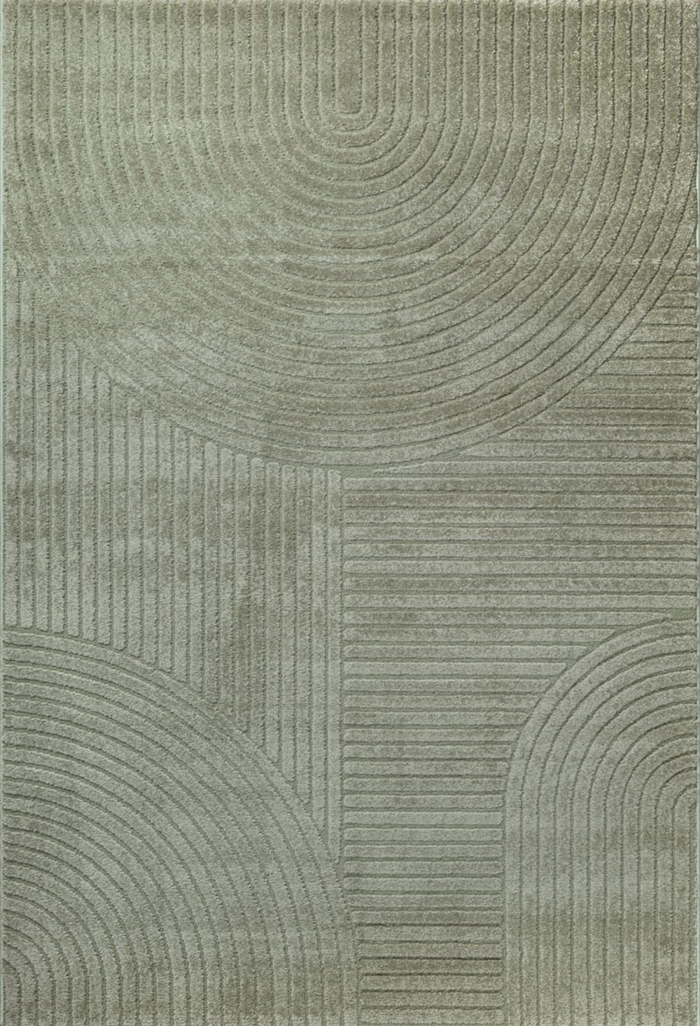 Tapis structure haute-basse moderne, vert, 200 x 290 cm