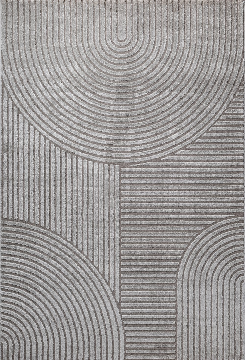 Moderner Teppich, Hoch-Tief Struktur, Grau, 160 x 230 cm -