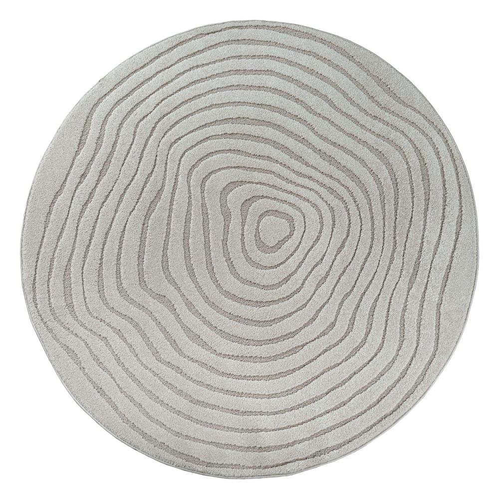 Tapis motif abstrait, gris, 200 cm rond