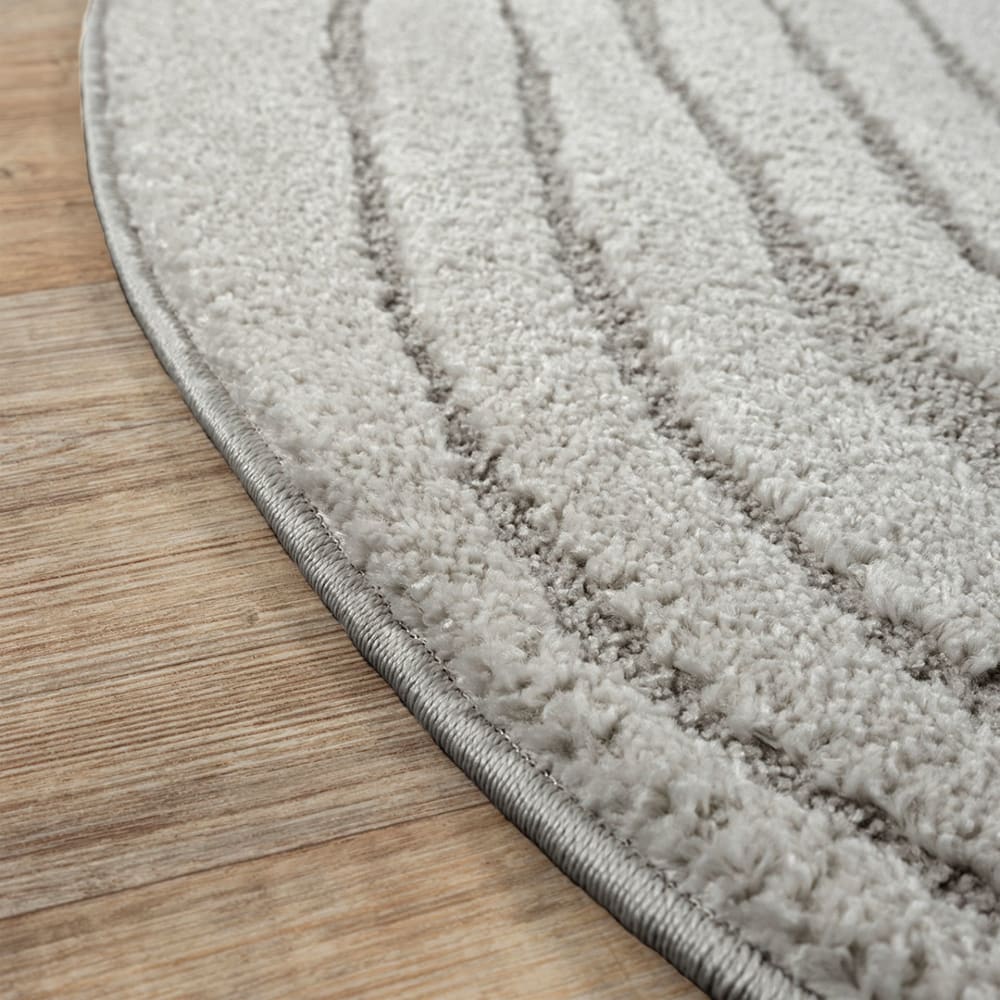 Tapis motif abstrait, gris, 200 cm rond — vue 4