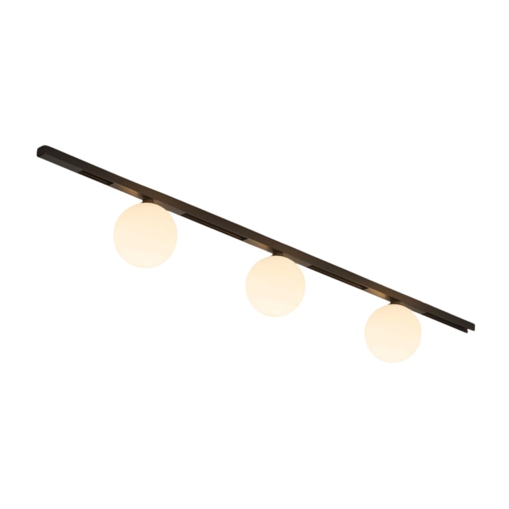 LED-Schienensystem aus Glas und Aluminium 100 cm, Schwarz und