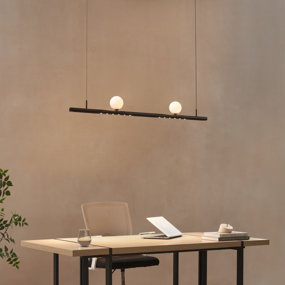 Luminaire en verre noir et blanc 125 cm — vue 3
