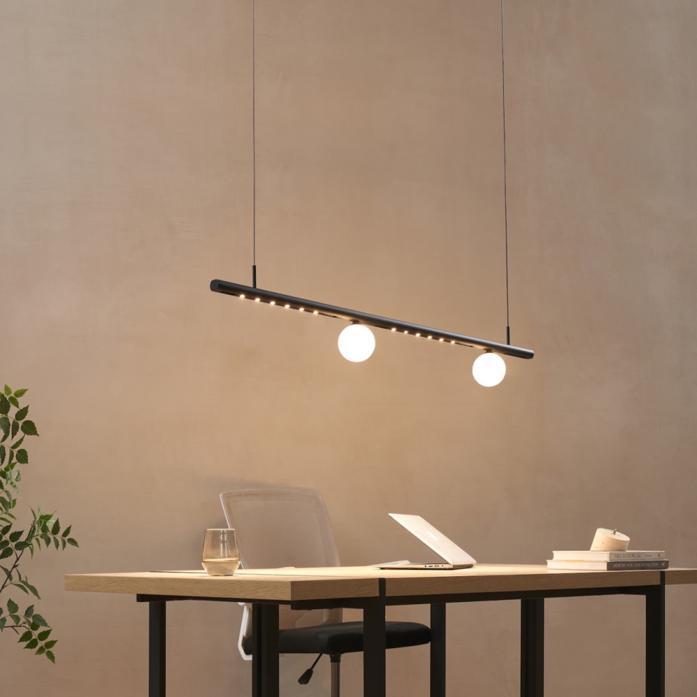 Luminaire en verre noir et blanc 125 cm — vue 4