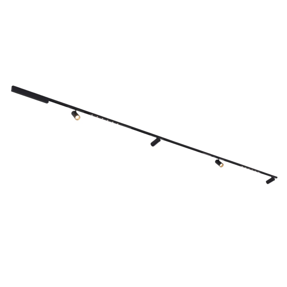 Kosilum LED-Schienensystem aus Aluminium 300 cm, Schwarz Schwarz Metall