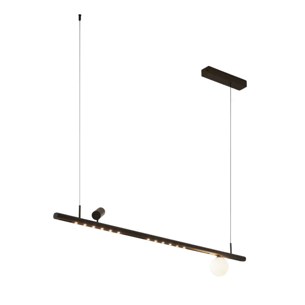 Luminaire en verre Noir et blanc 125 cm