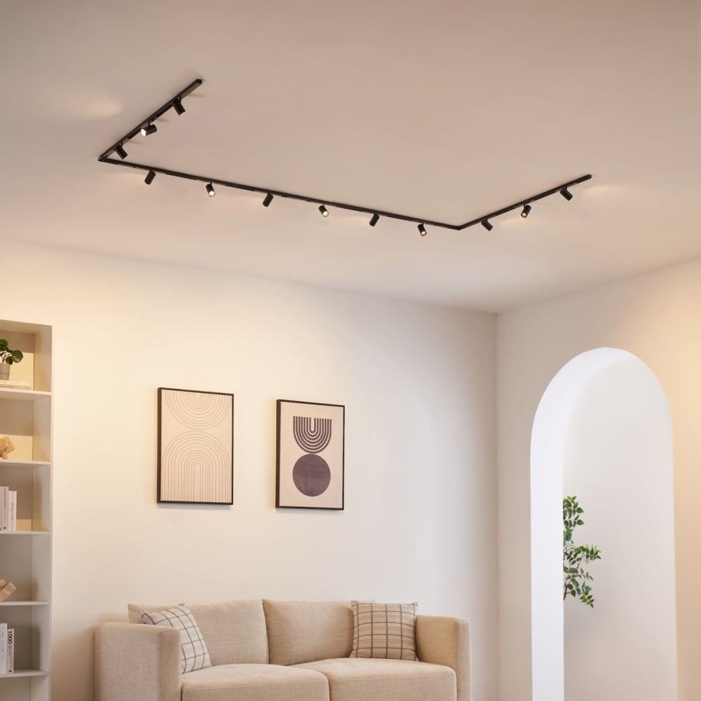 LED-Schienensystem aus Aluminium 200 cm, Schwarz - Maisons Du