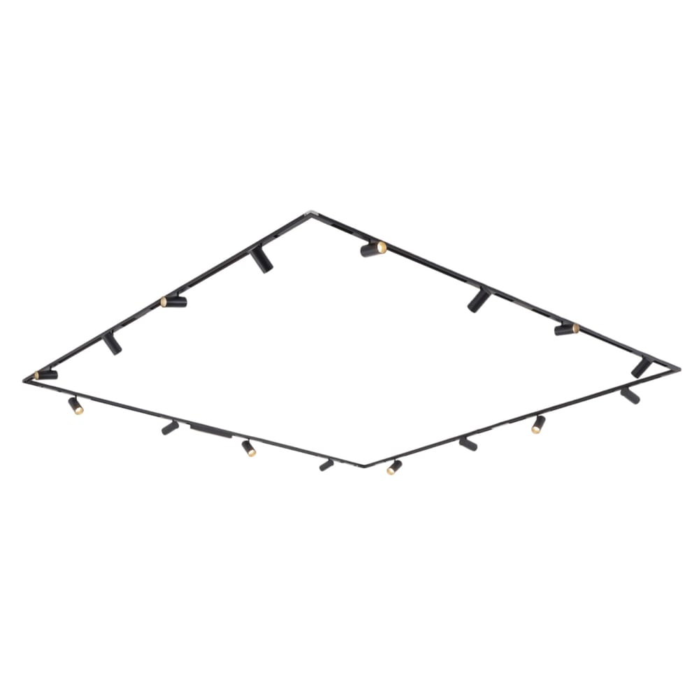 Große Deckenschiene schwarz mit 16 schwenkbaren Spots LED 80W -