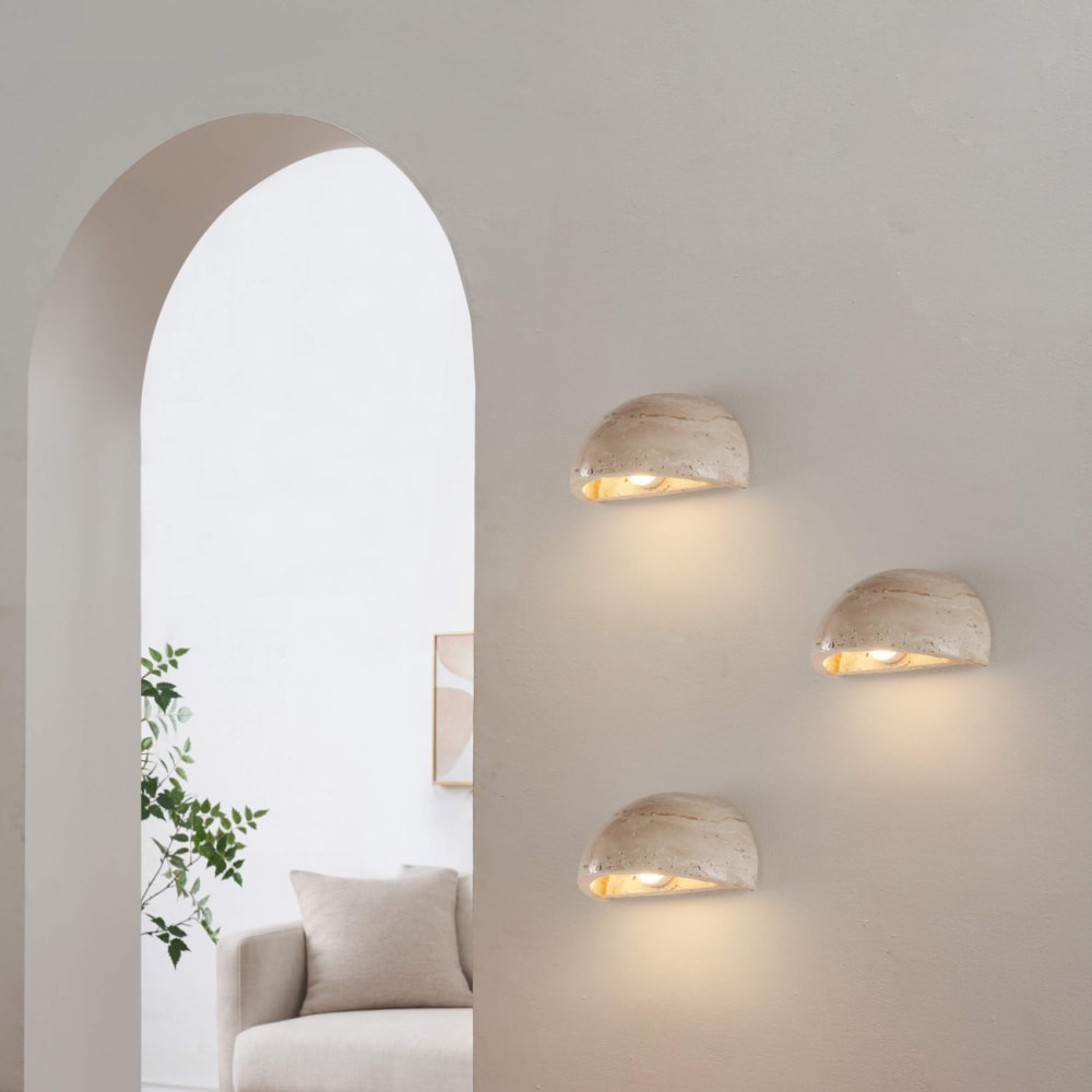 Applique en travertin beige 15 cm — vue 4