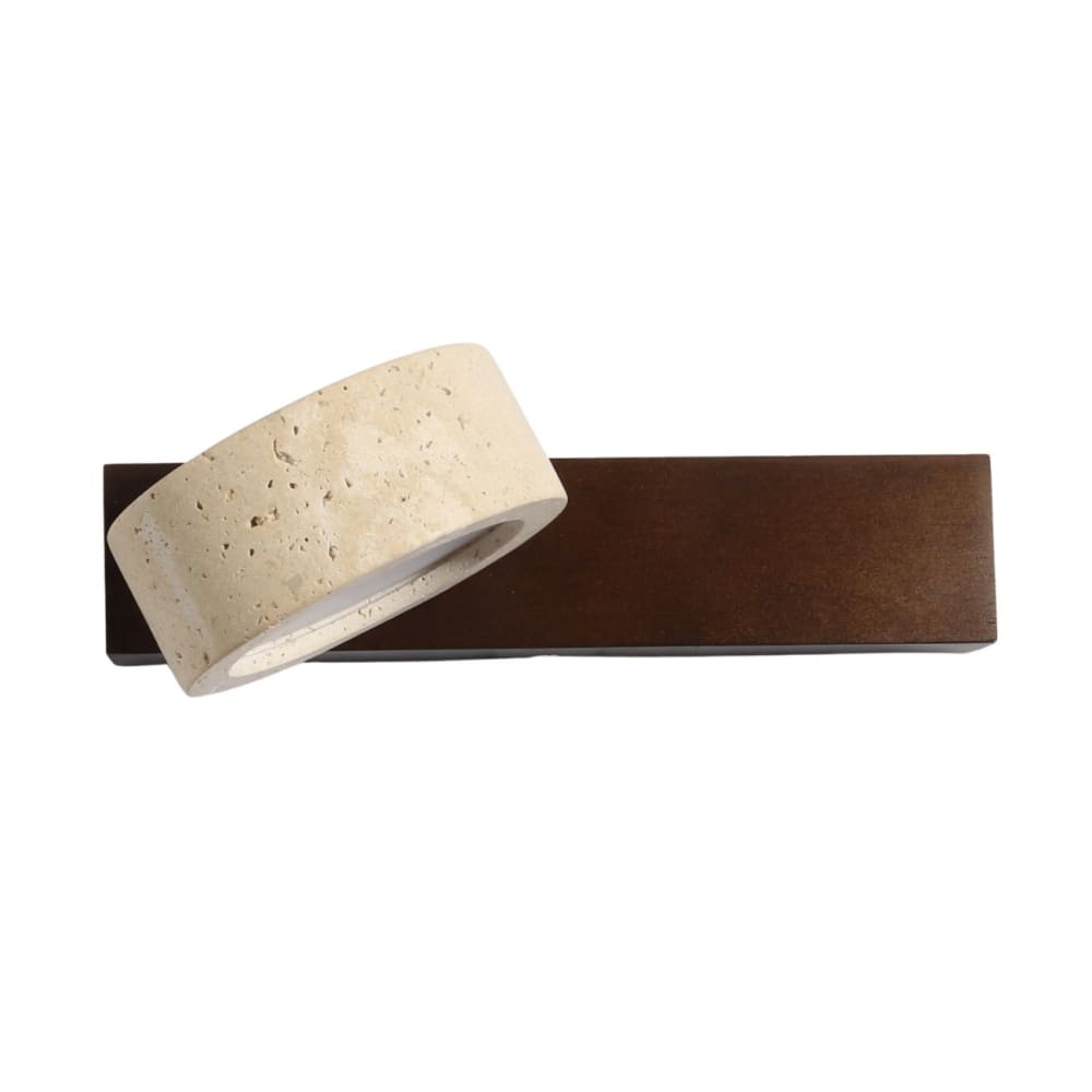 Applique en bois, acrylique et pierre Beige blanc et bois 23 cm