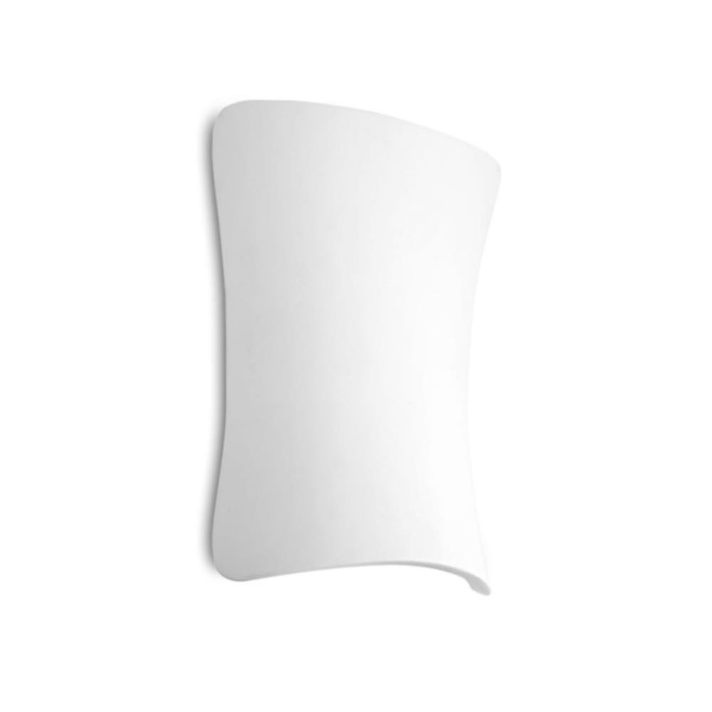 Kosilum Weiße Wandleuchte aus Gips im minimalistischen Sanduhrdesign - Zoriel Weiß Keramik