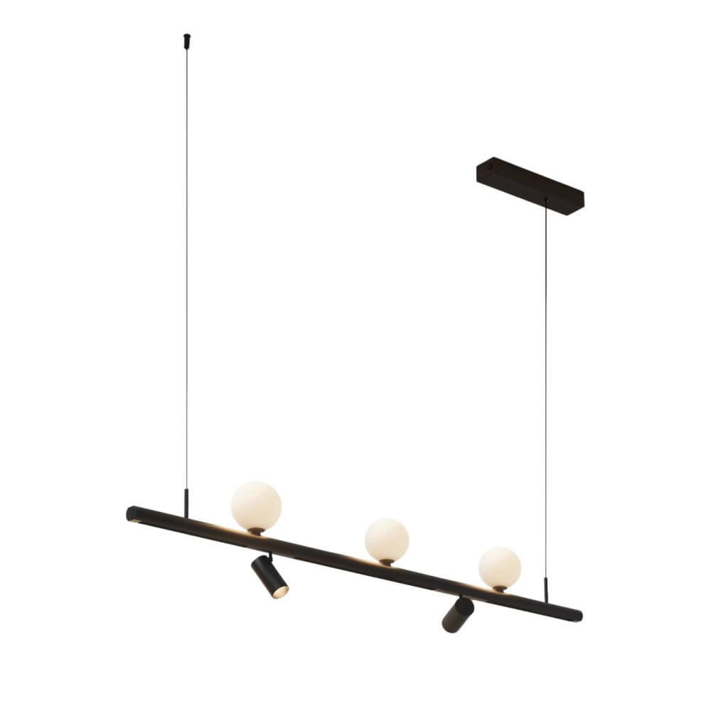 Kosilum LED-Schienensystem aus Glas und Aluminium 125 cm, Schwarz und weiß - Glas