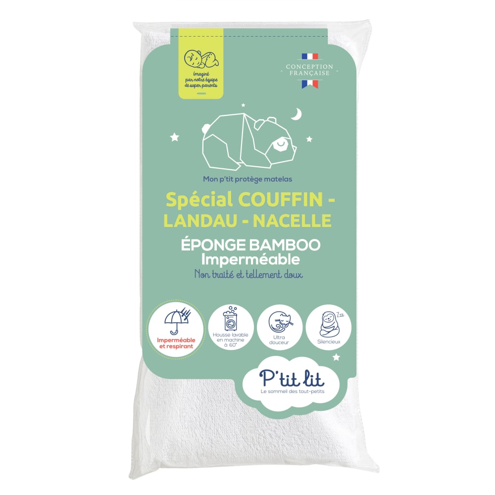 Protège matelas bébé imperméable en viscose douce Couffin