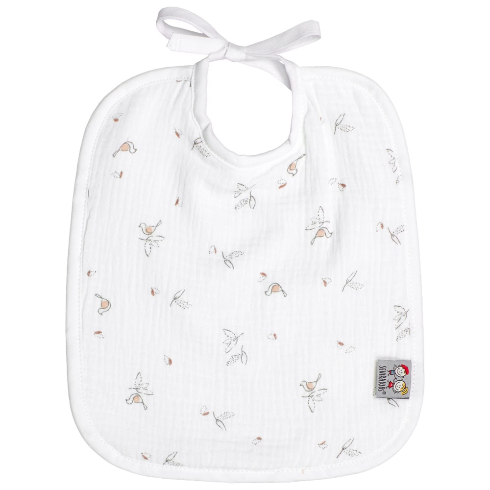 Sevira Kids Lätzchen zum binden aus baumwolle melody weiß style classic chic Baby -