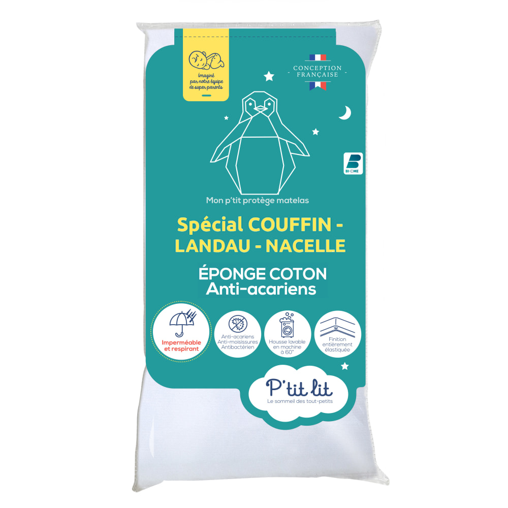 Protège matelas bébé pour couffin imperméable et anti acarien