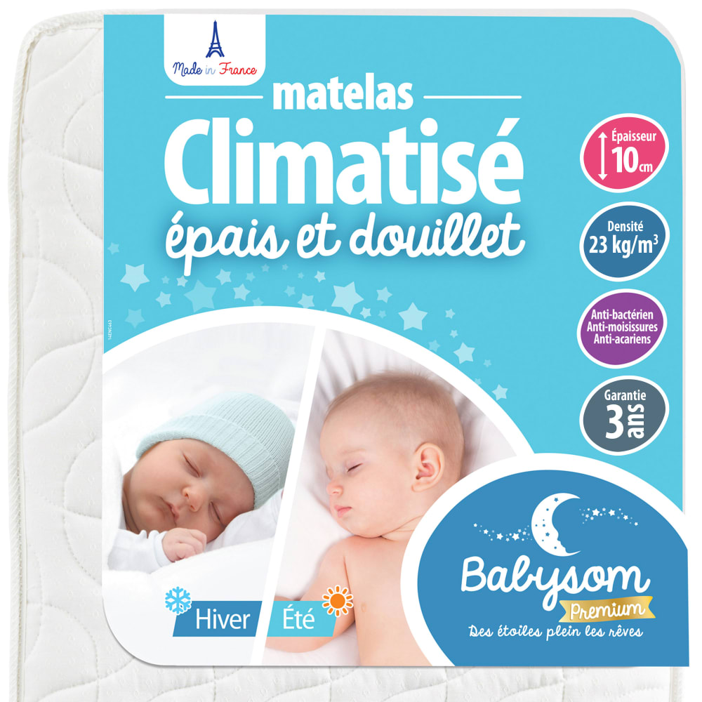 Matelas bébé réversible 60x120x10