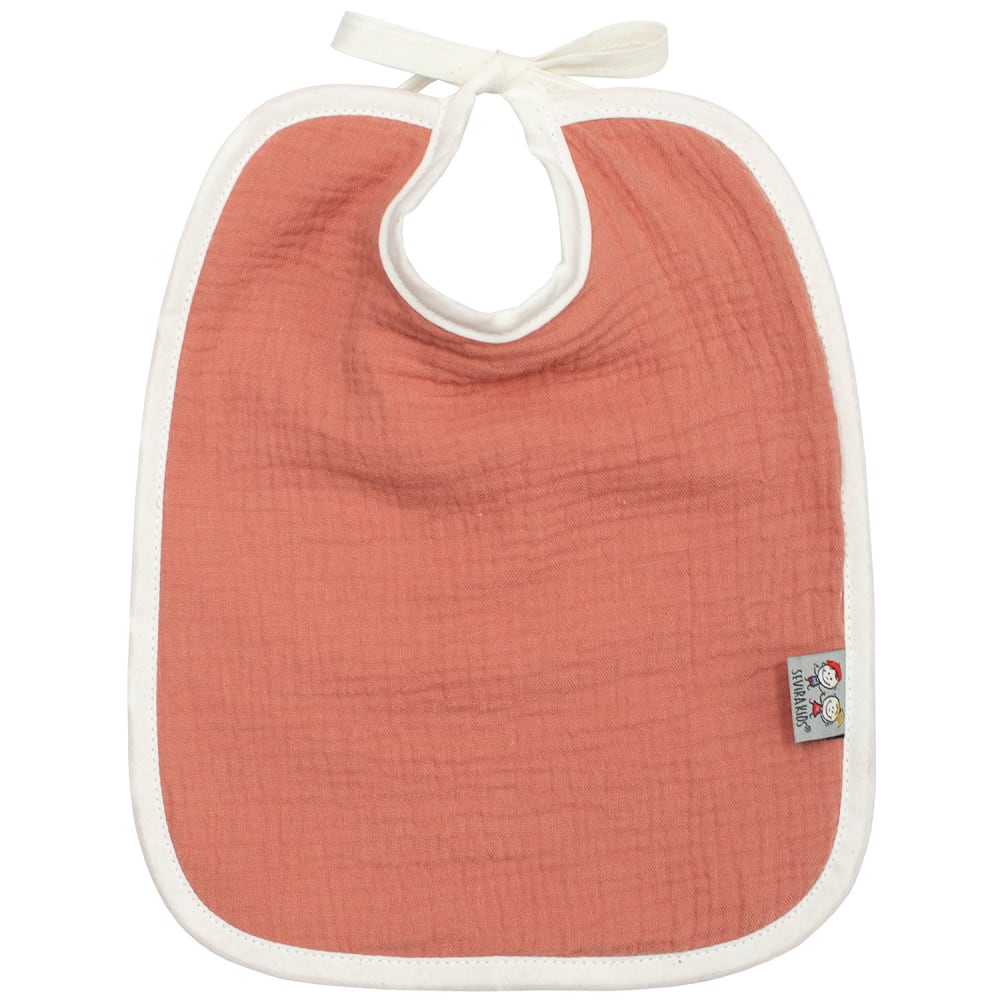 Bavoir à nouer en gaze de coton terracotta dès la naissance