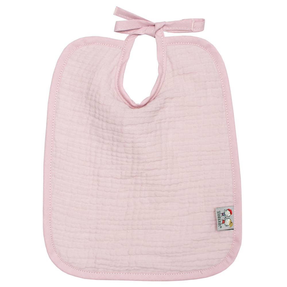 Bavoir à nouer en gaze de coton rose dès la naissance