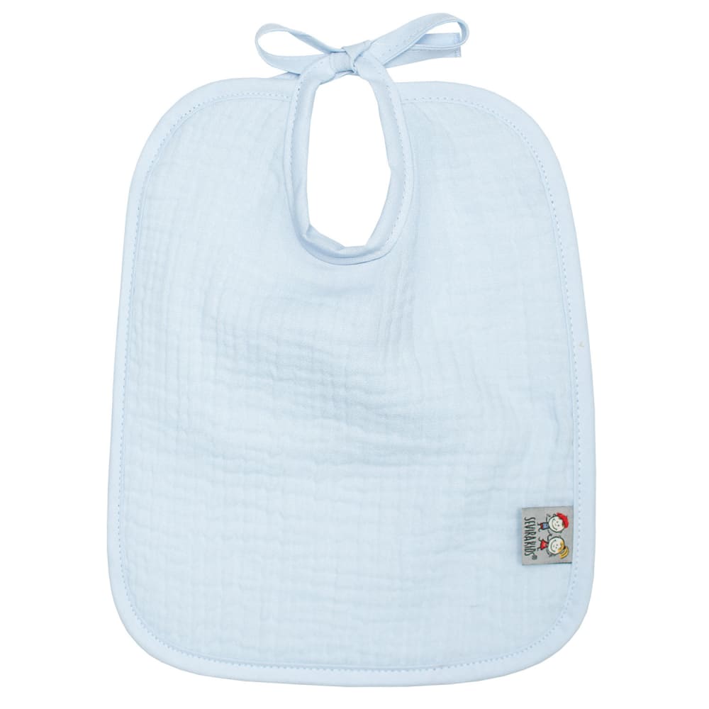 Bavoir à nouer en gaze de coton bleu dès la naissance