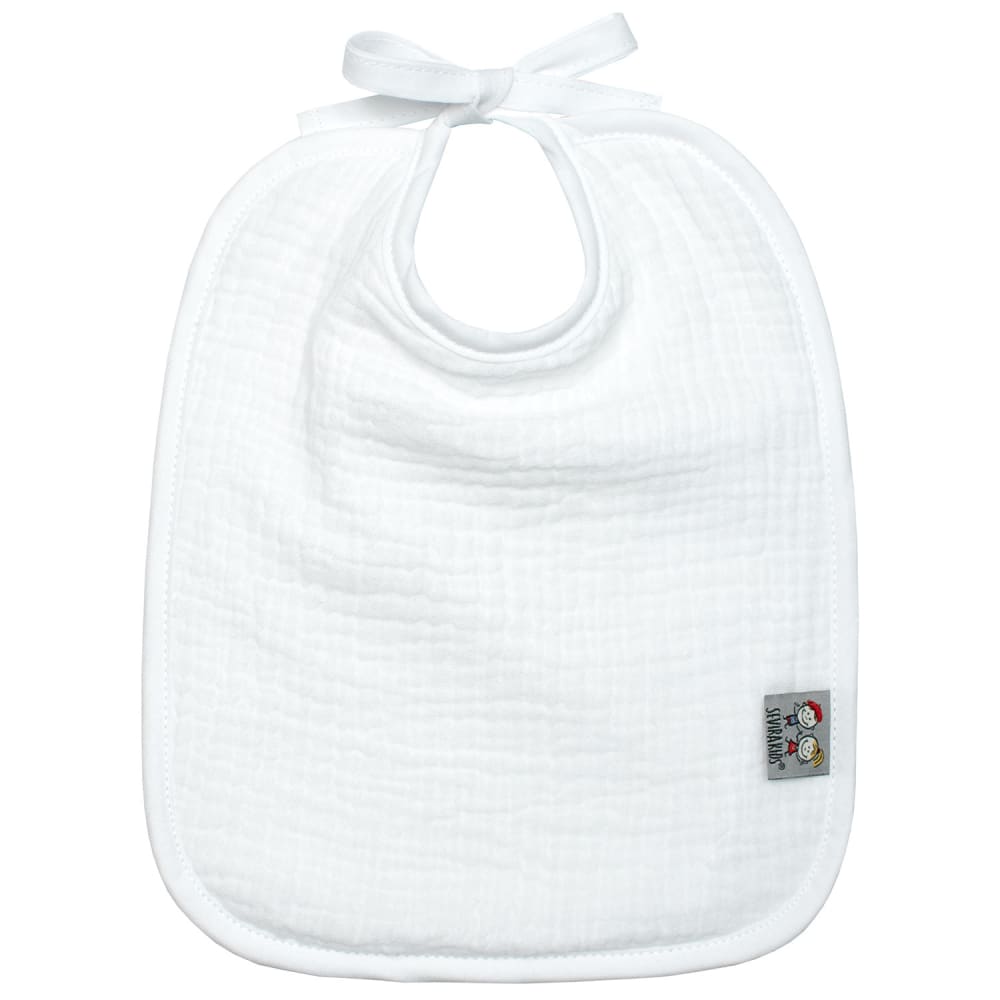 Bavoir à nouer en gaze de coton blanc dès la naissance
