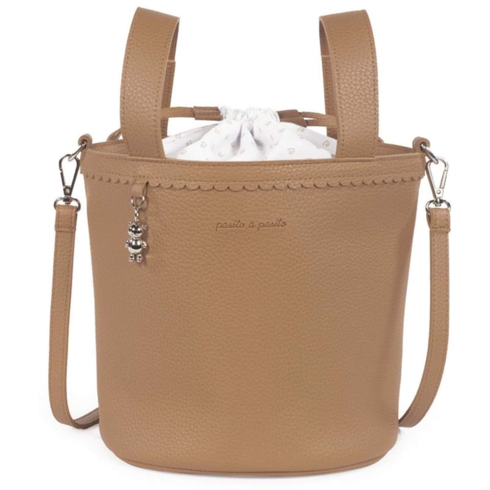 PASITO A PASITO Wickeltasche kinderwagen bucket icon BRAUN LEDER Baby