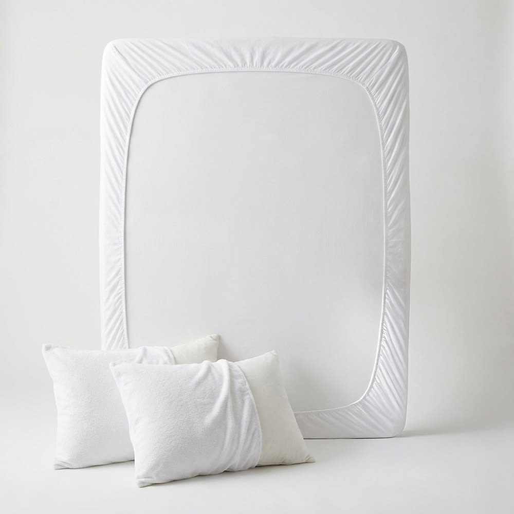 Lot Protection – 1 Protège-Matelas + 2 Taies – Coton – 140x190