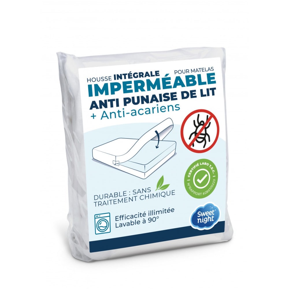 Housse intégrale matelas imperméable Anti-Punaise de lit 140x190x25 cm