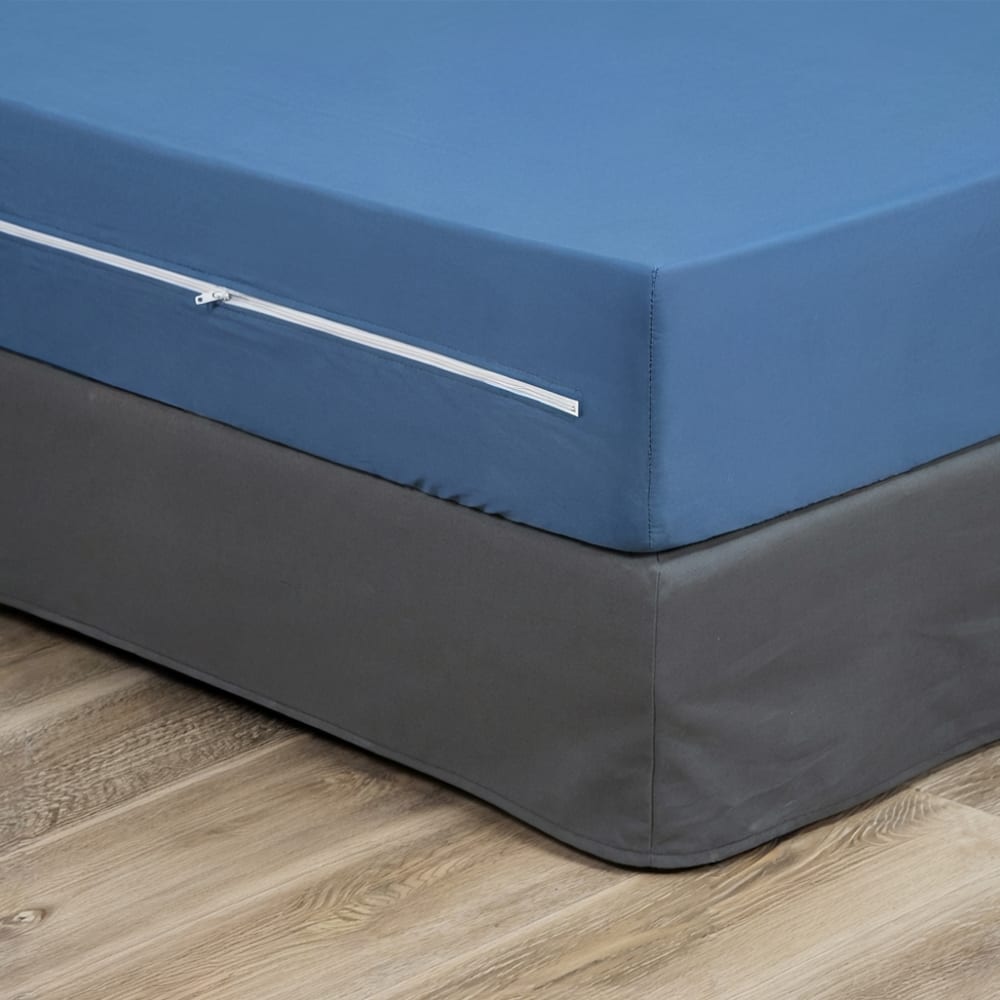 Housse intégrale de matelas – Zippée Imperméable – Bleu – 60x120 cm