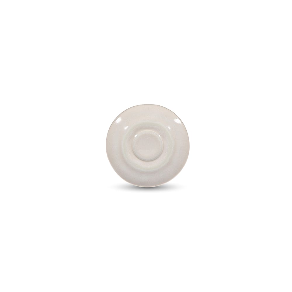 Lot de 4 soucoupes moka beige en grès 12,5cm Lot de 4 soucoupes moka beige en grès 12,5cm