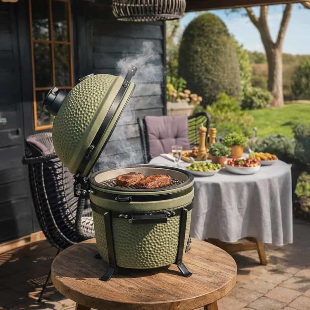 Patton Compact 15" Kamado-Grill aus olivgrüner Keramik, Rost D34cm - Keramik