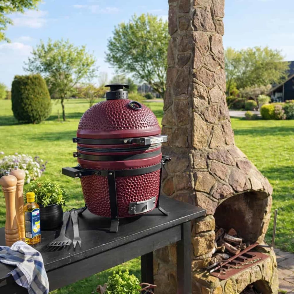 Patton Compact 15" Kamado-Grill aus roter Keramik, Rost D34cm - Keramik