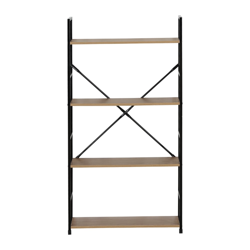 Etagère 4 rangements 112 cm bois et noir
