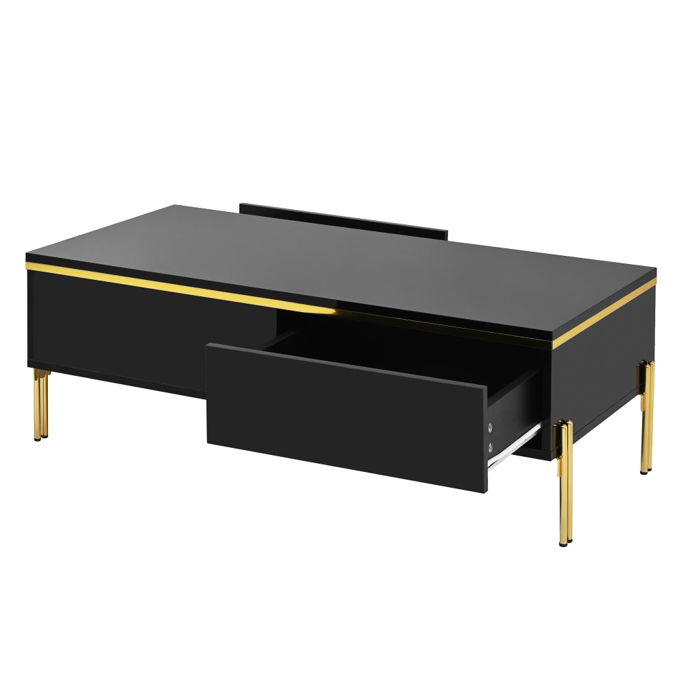 table basse noire avec