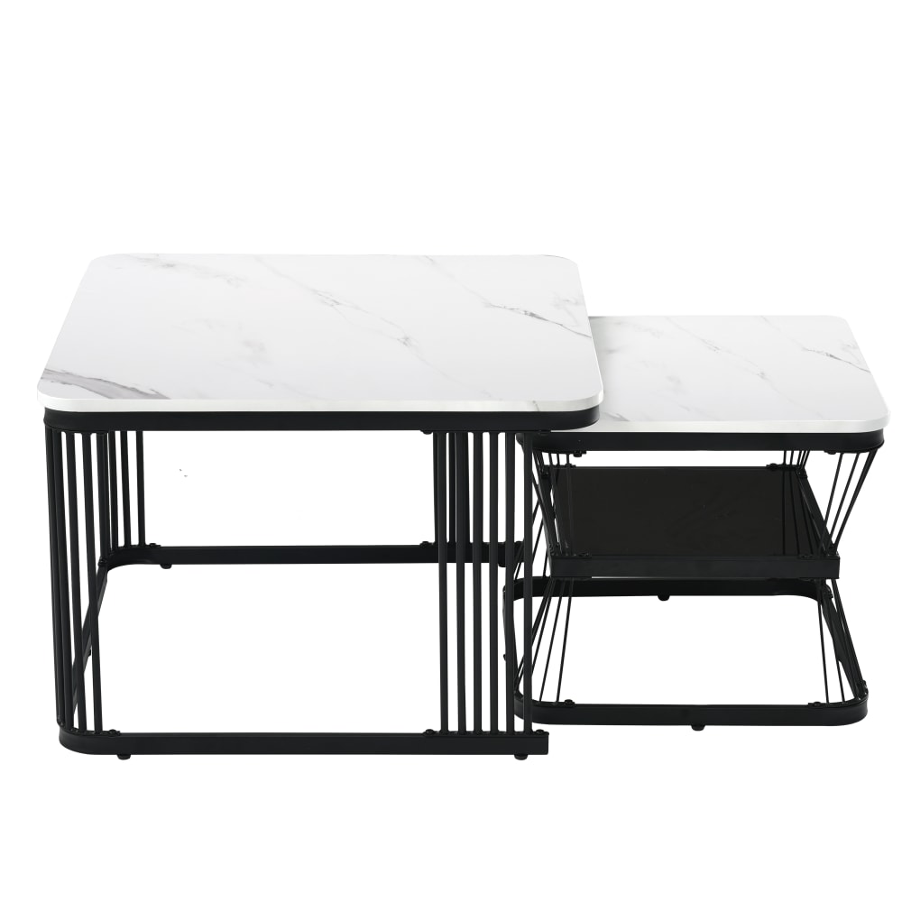 Set de 2 tables d'appoint - blanches