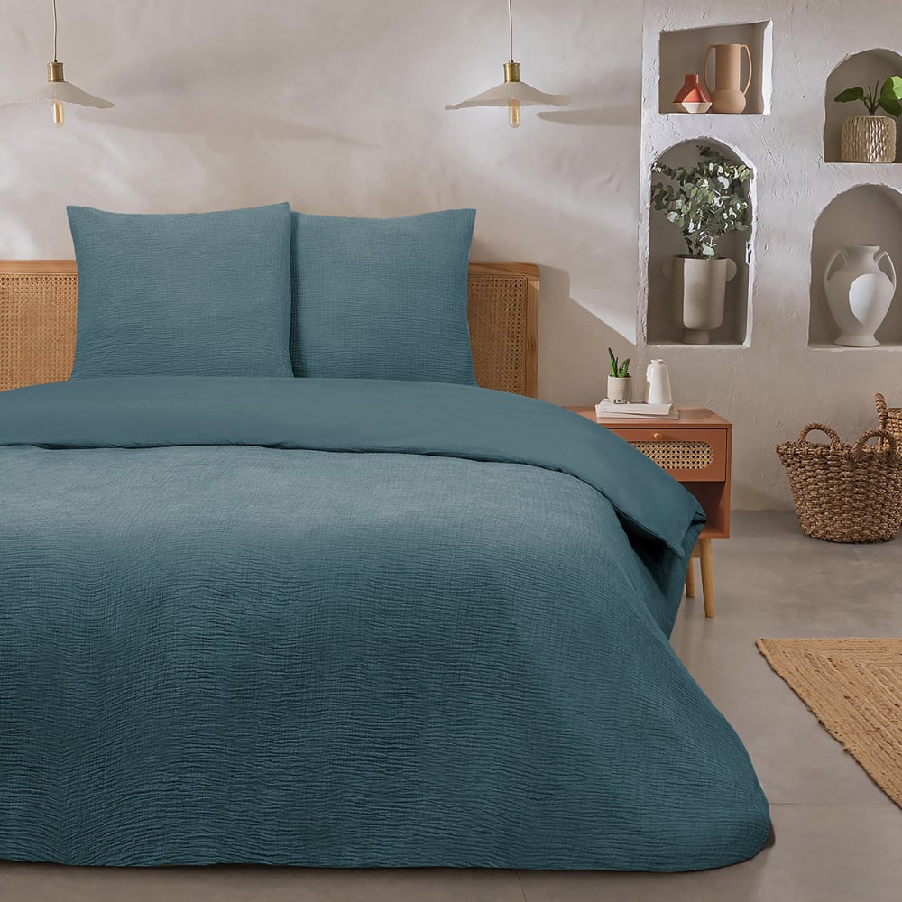 Parure de lit double en gaze de coton 240x220cm