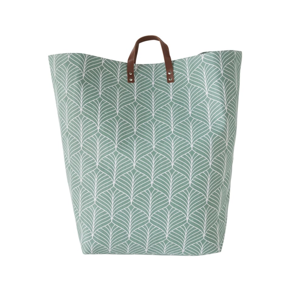 Panier à linge 70l imprimé feuillage