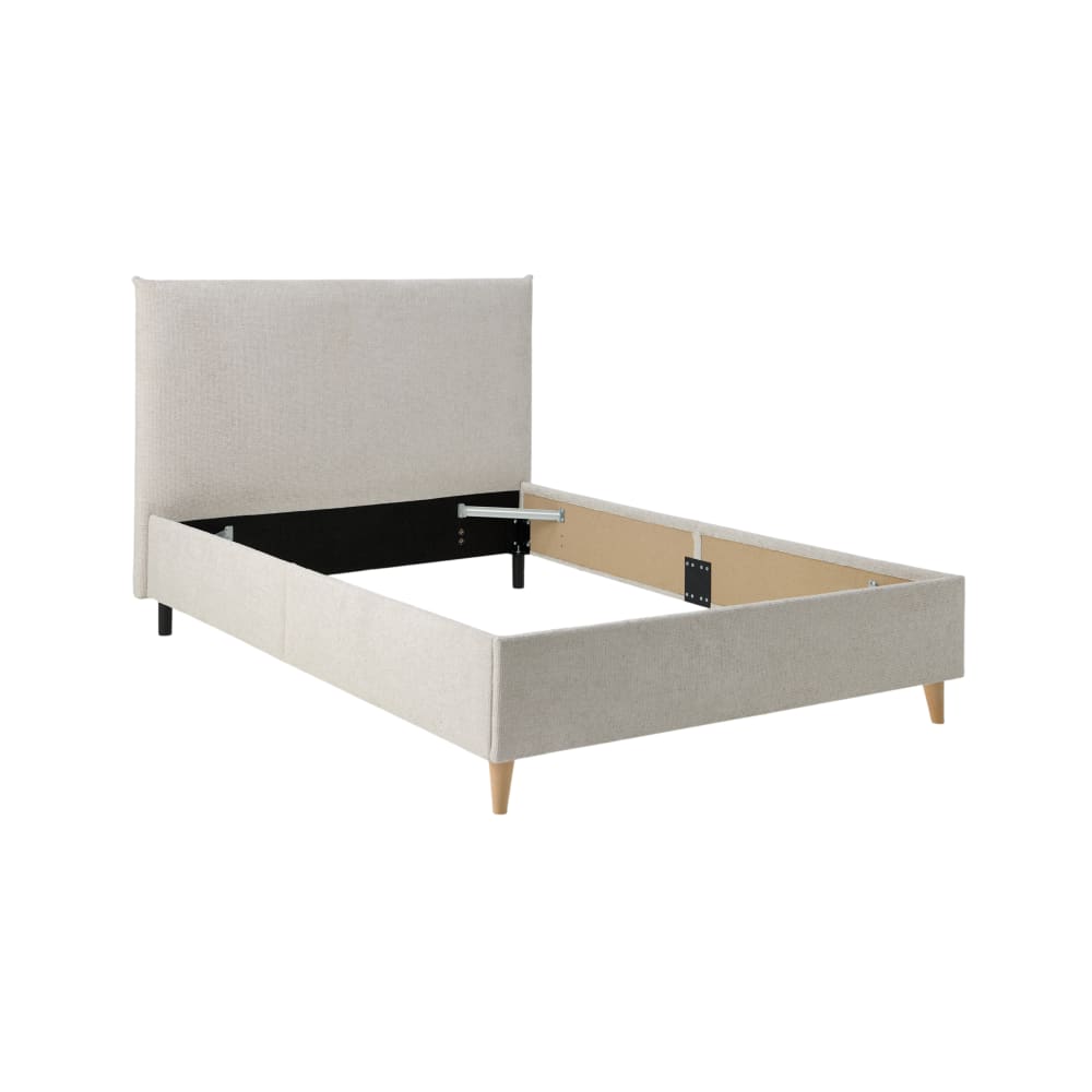 lit en tissu beige 140 - 190