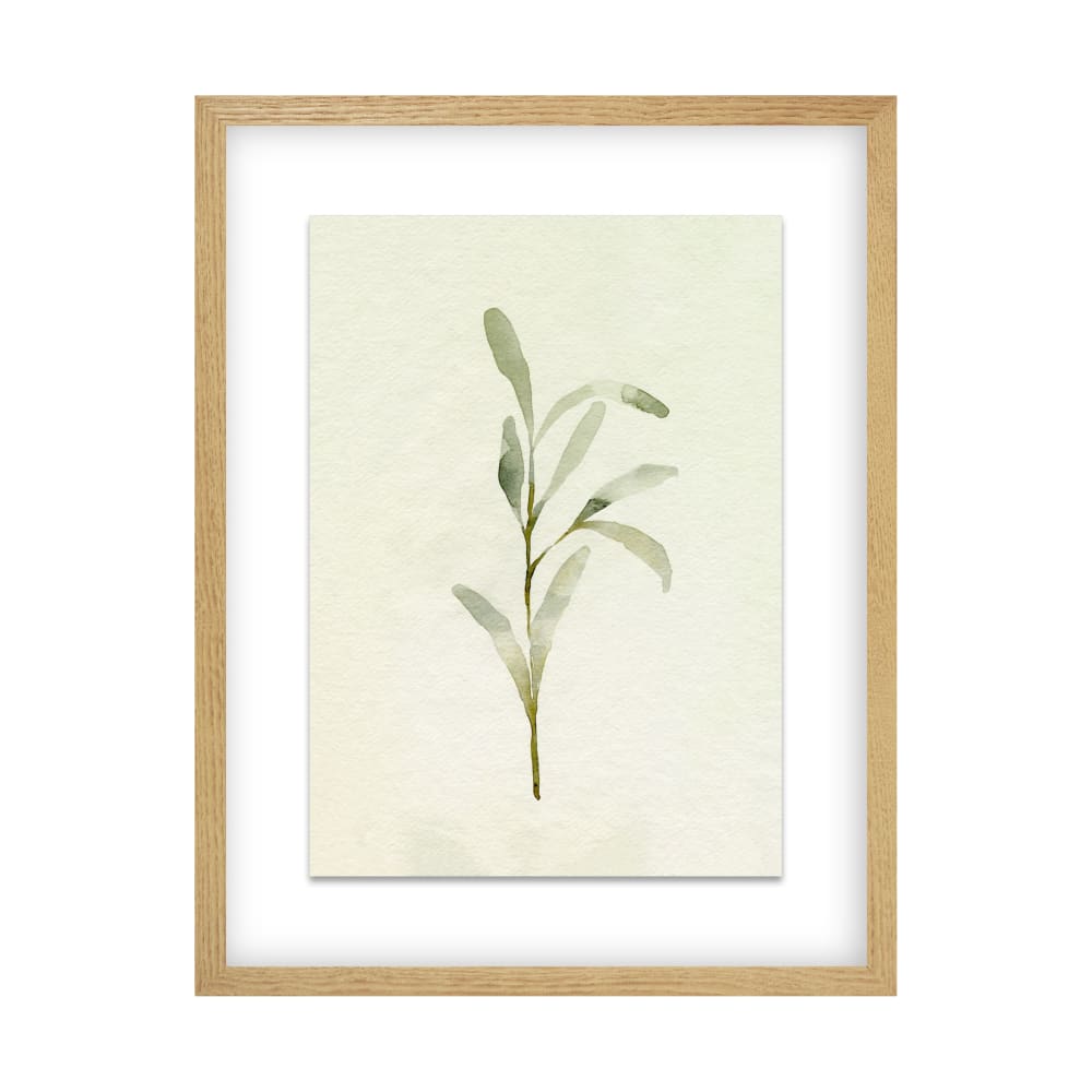 Tableau wag insouciance leaves 30 x 40 cm cadre chêne massif