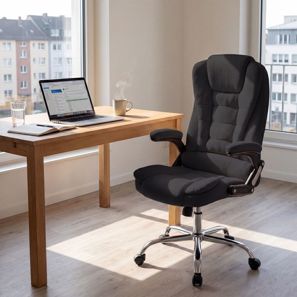 CLP Bürostuhl drehbar höhenverstellbar aus Stoff schwarz style modern - Stoff