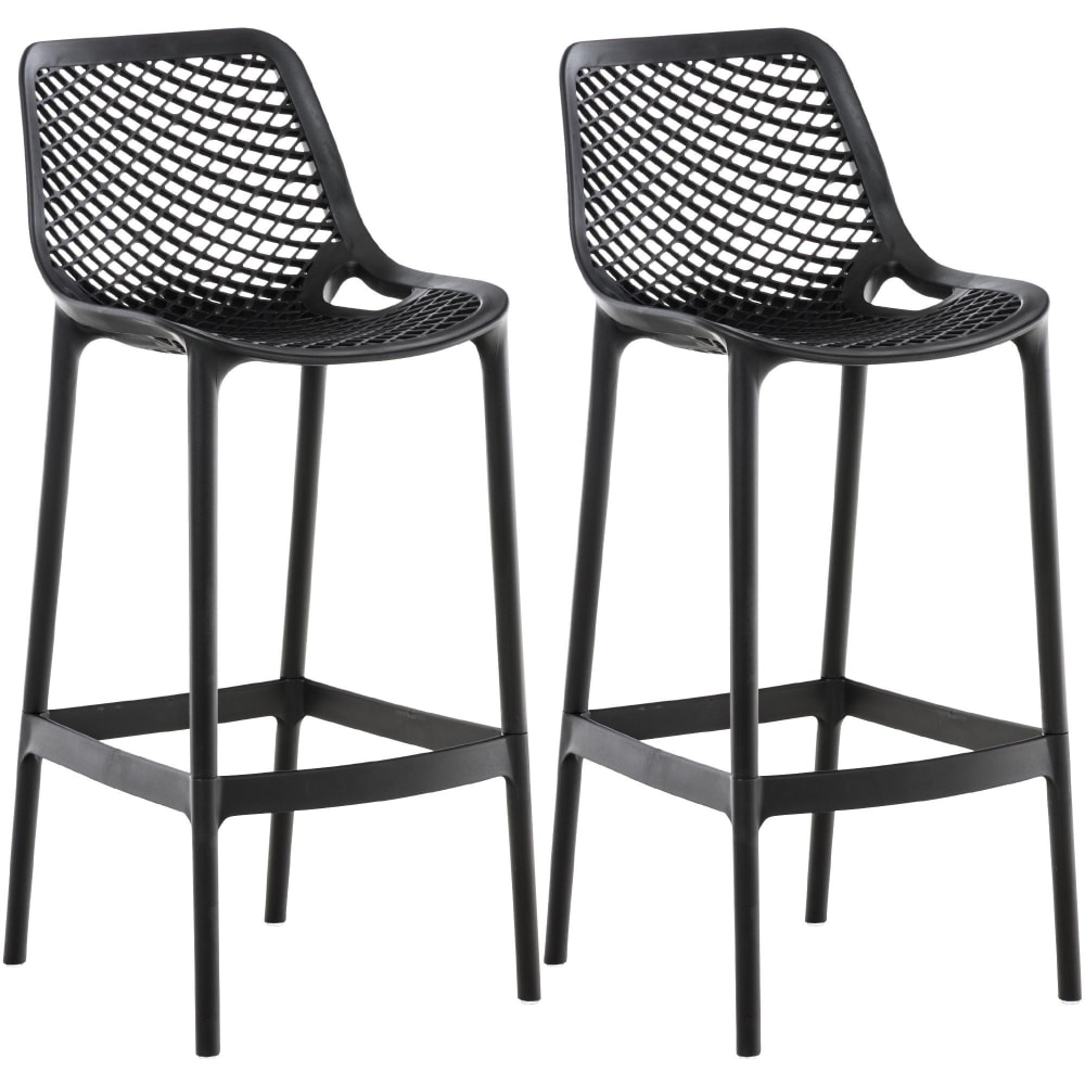 2er Set wetterbeständiger Barhocker aus Kunststoff schwarz -