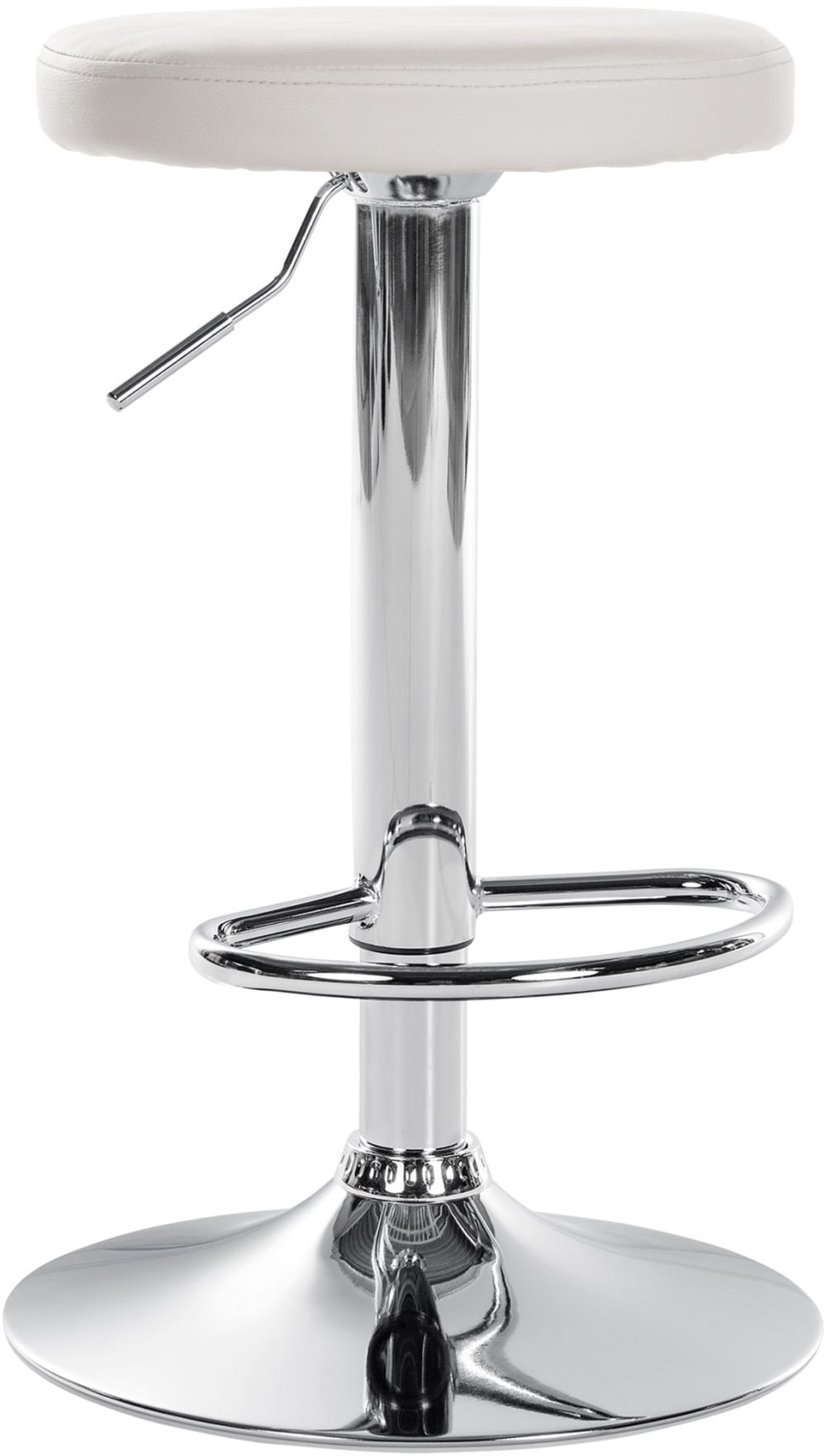 Tabouret de bar réglable Pivotant en similicuir Blanc