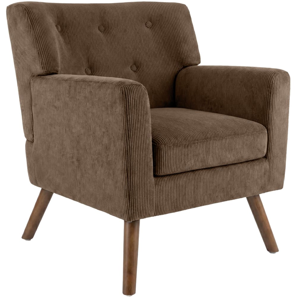 Fauteuil avec pieds en baumwolle marron foncé