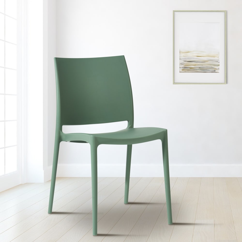 Lot de 2 Chaises de jardin Empilable en résine Olive