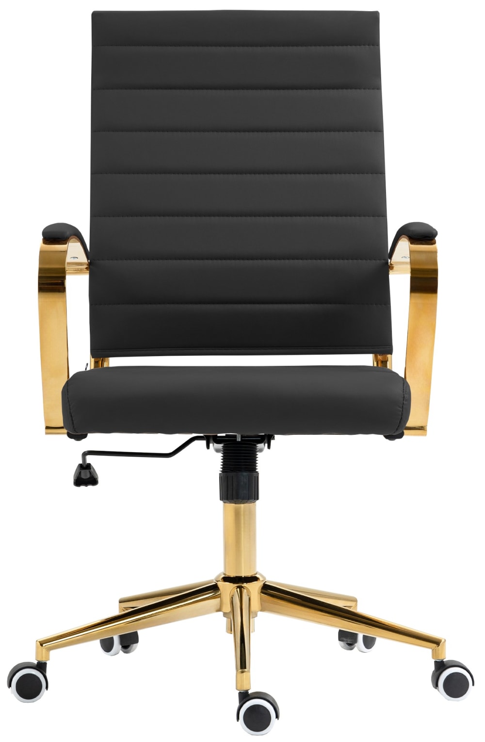 Bürostuhl drehbar ergonomisch aus Kunstleder schwarz - Maisons