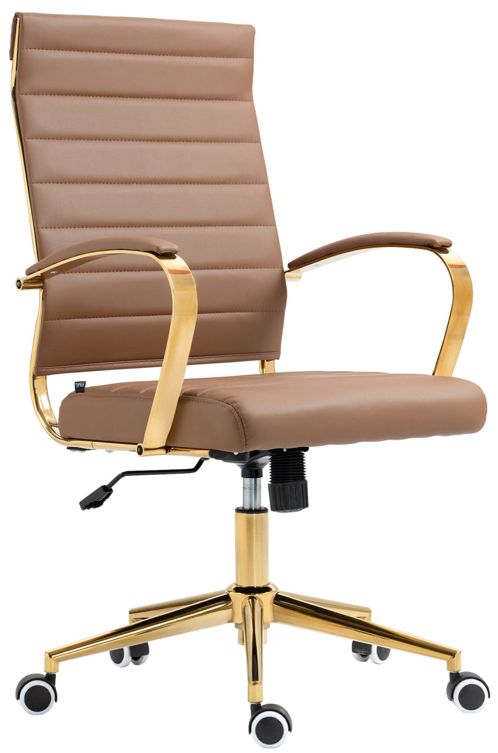 Chaise de bureau ergonomique en pvc et synthetique Marron clair