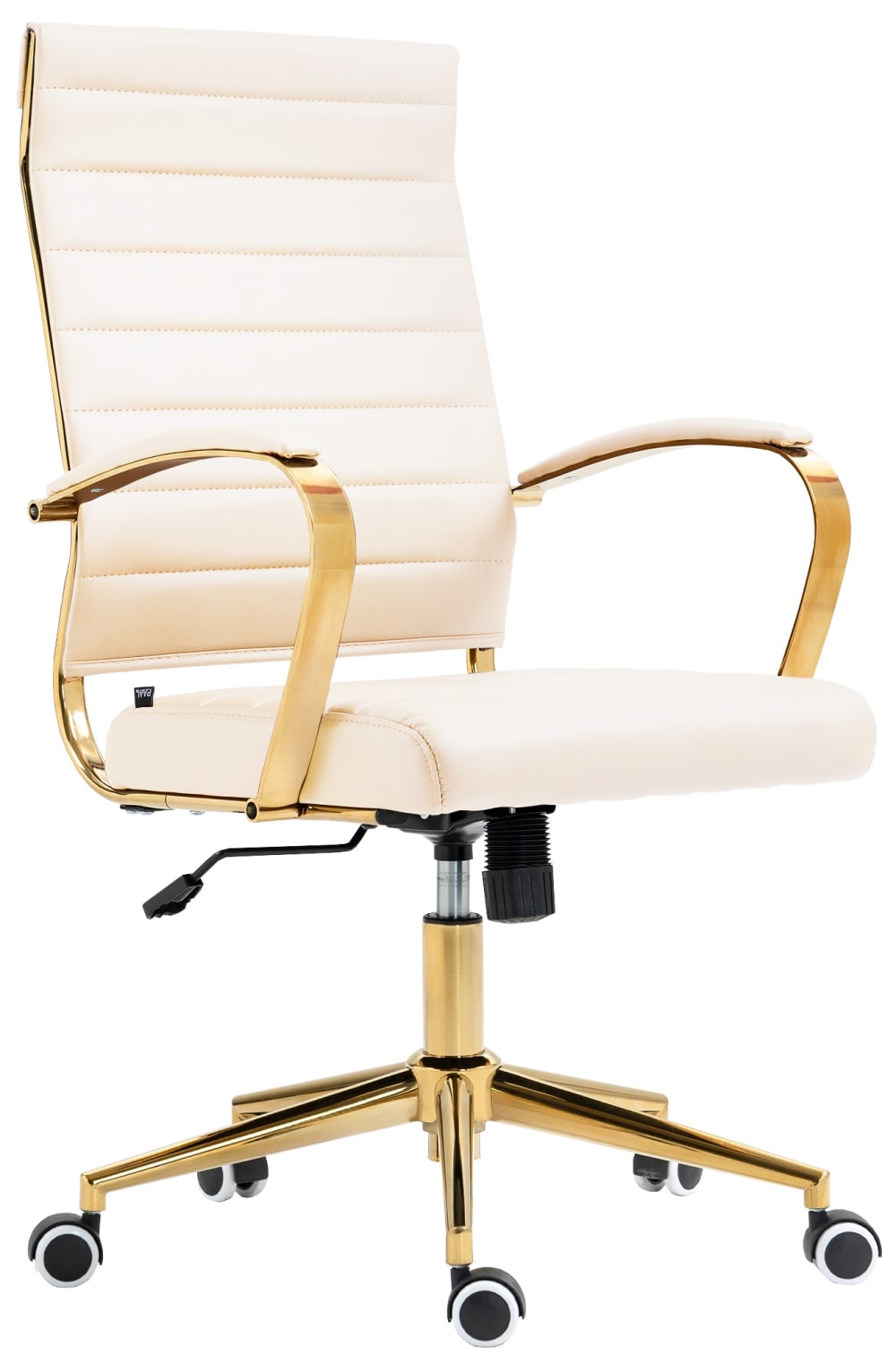 Chaise de bureau Pivotant ergonomique en pvc et synthetique Crème