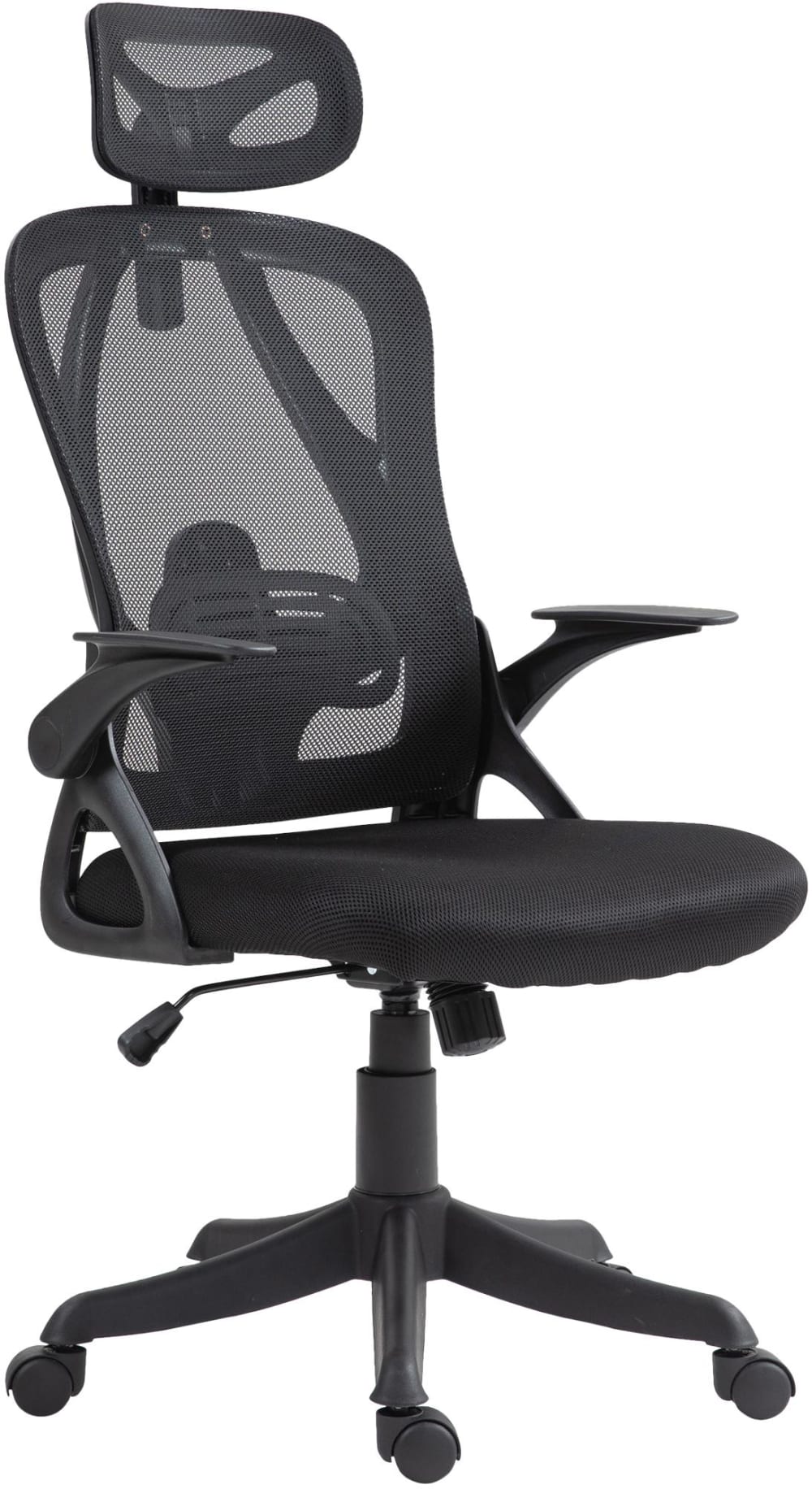Silla de oficina ajustable giratorio ergonómico en tela negro