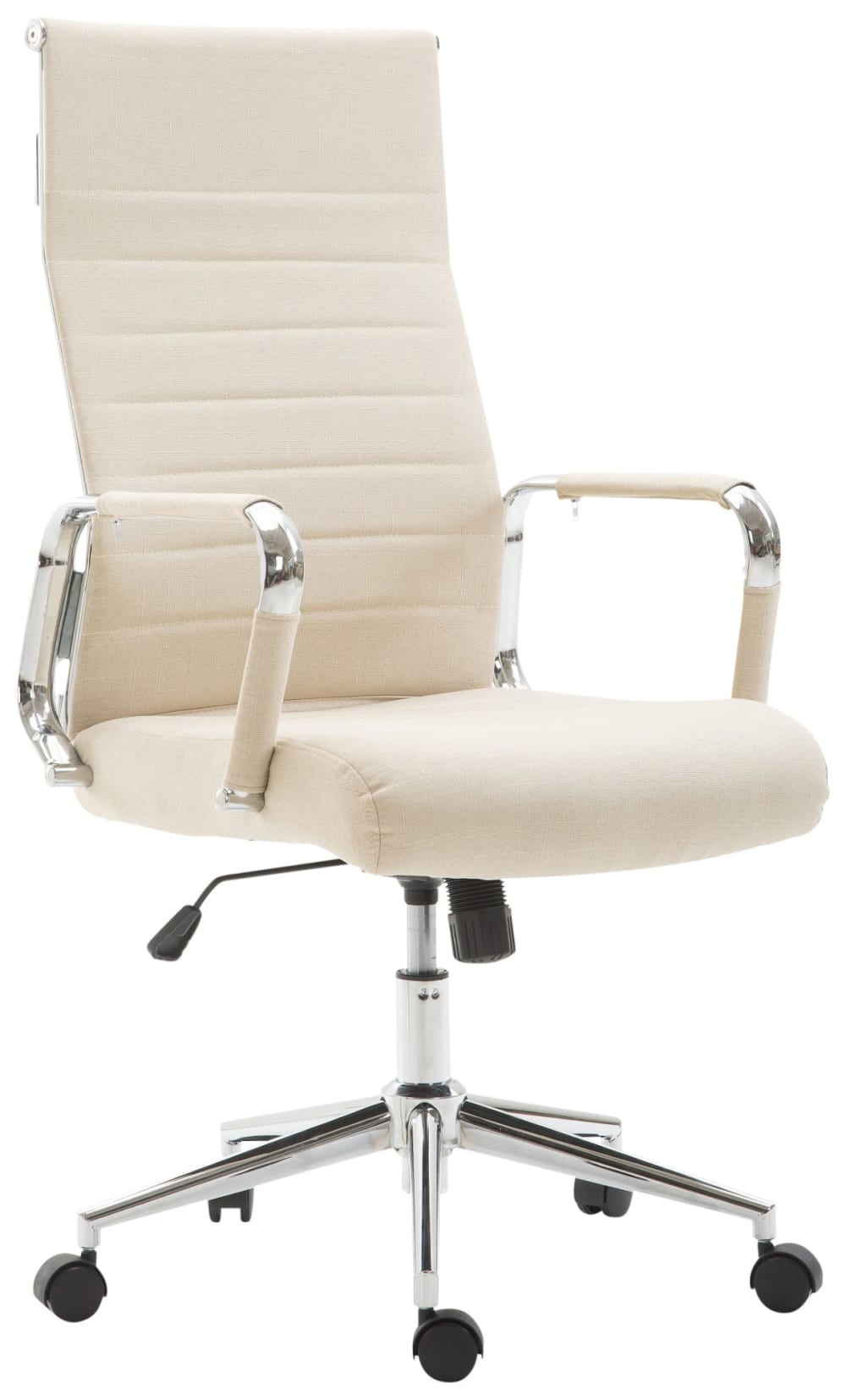 Chaise de bureau réglable pivotante en tissu Crème