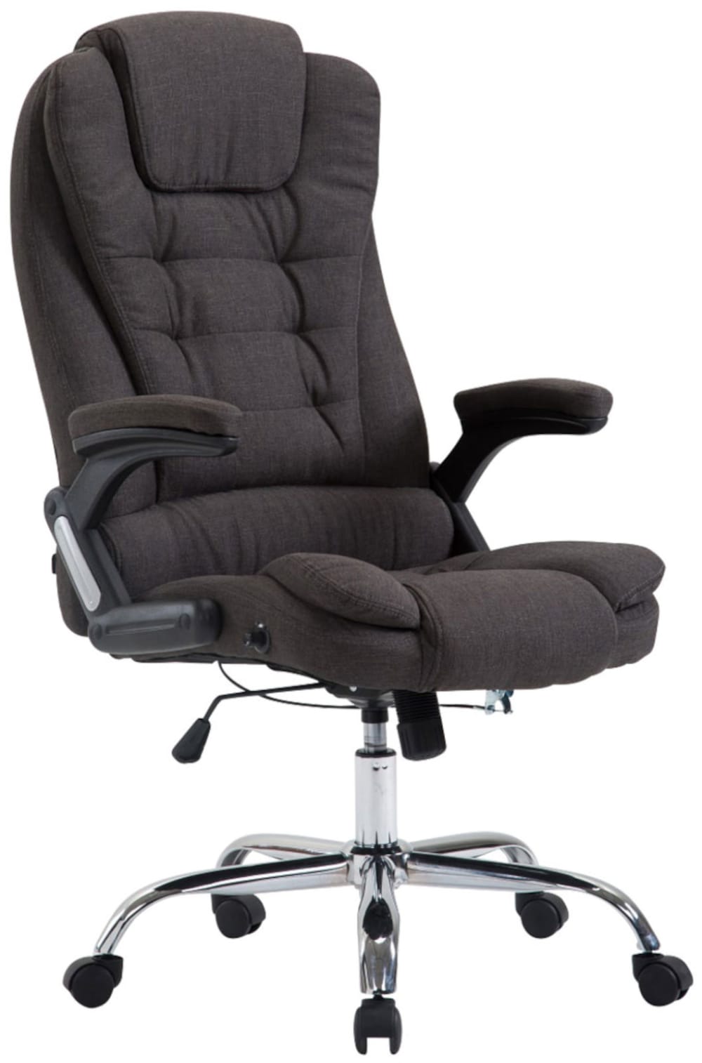 Chaise de bureau réglable pivotante en tissu Gris foncé