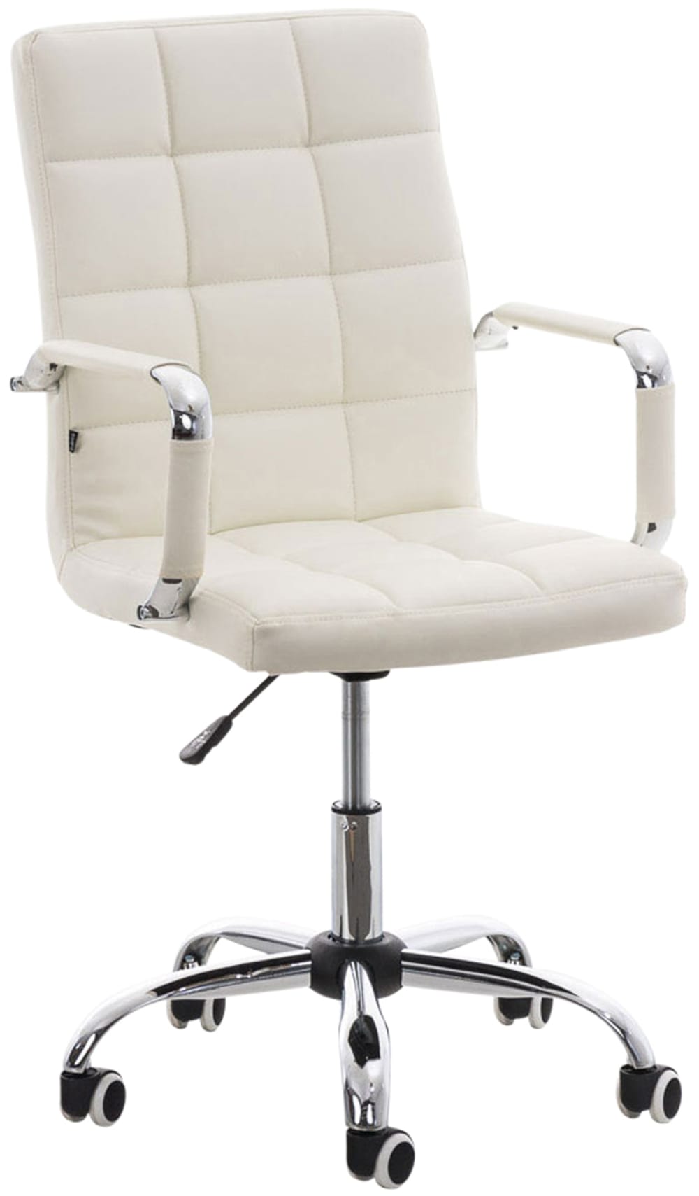 CLP Bürostuhl höhenverstellbar drehbar aus Kunstleder weiß style modern - Pvc - Polyvinlychlorid