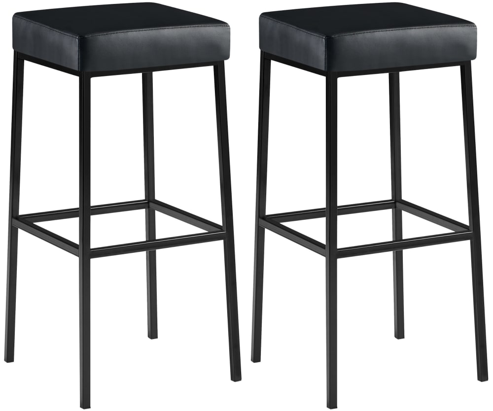 CLP 2er set Barhocker mit Metall-Gestell aus Kunstleder schwarz style modern - Pvc - Polyvinlychlorid